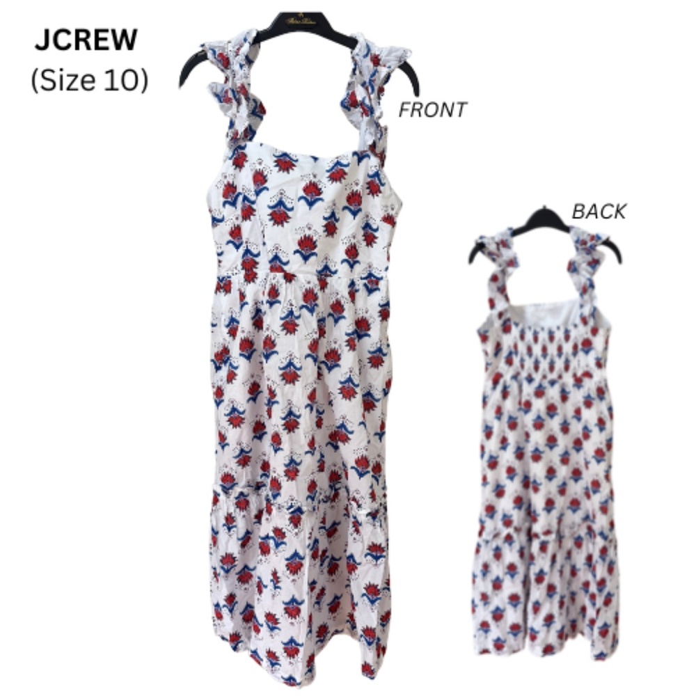 JCREW White Squareneck midi dress (size 10)